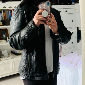 Black leather jacket